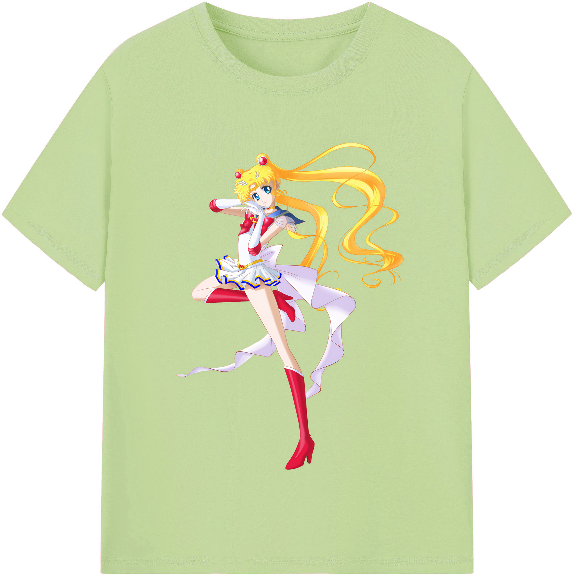 （画像用） 美少女戦士セーラームーン 月野 うさぎ つきの うさぎ Sailor Moon Tsukino Usagi 綿100％半袖Tシャツ（フロントプリント）